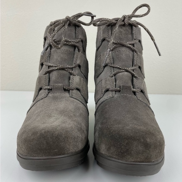 Sorel Women's 9 Evie Lace Major Boot Grey Suede Wedge Heel Weatherproof Gorpcore - Picture 10 of 16